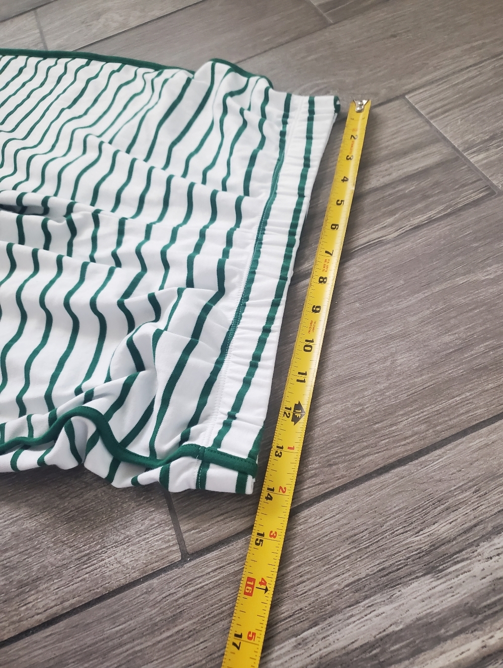 LAKE women's 100% pima cotton green white striped short sleeve pajama set size S - Picture 6 of 13